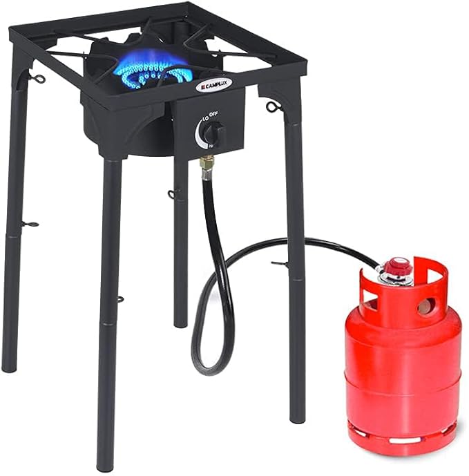 Camplux Propane Burner 130,000 BTU, Single Gas Burners, Outdoor Stove for Home Brewing, Turkey Fry, Maple Syrup Prep