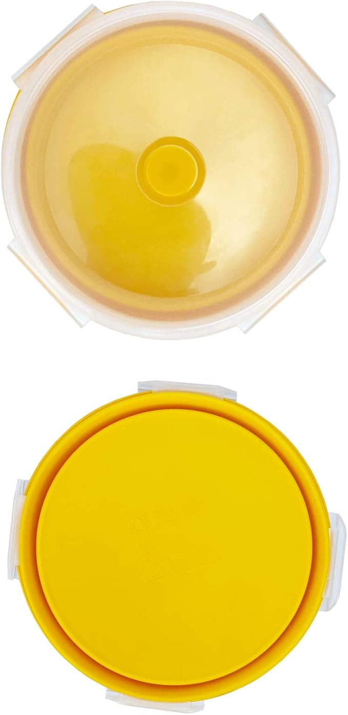 1200ml Large Collapsible Bowl With Lid, Camping Bowl with Foldable Spoon, Silicone Bento Box For Meal Prep & Food Storage, Microwave Safe, Orange