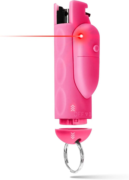 Guard Dog Security AccuFire 2 - Laser Sight Pepper Spray Self Defense - 20% Smaller - Instant Release - 16 Feet Safety Range - Maximum Strength - Finger Grips - Soft Touch Body