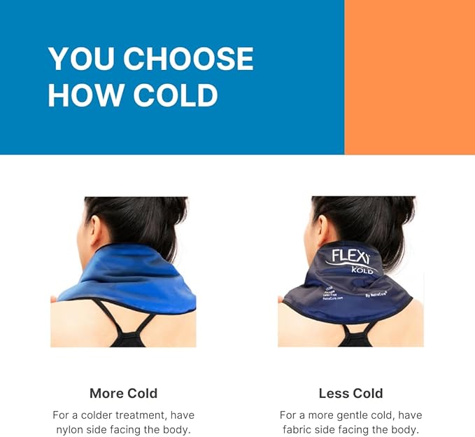 FlexiKold Neck Ice Pack Wrap with Straps Reusable, Flexible Neck Pain Relief, Cold Compress, Cooling Wraps - 6301-COLD-STRAP