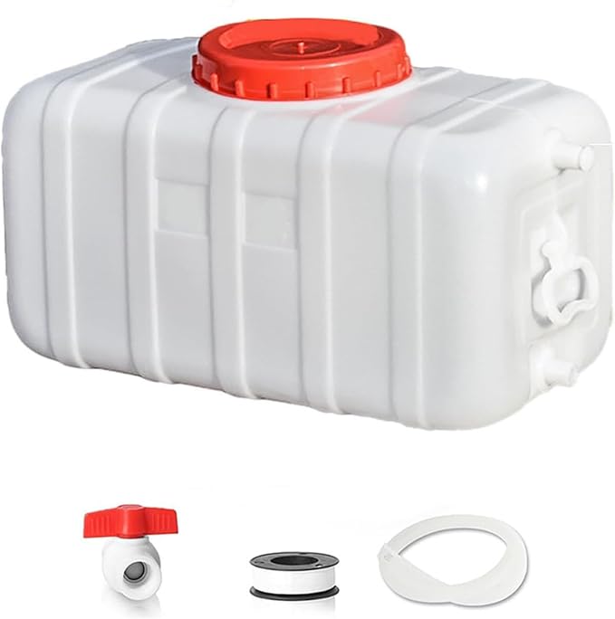 Plastic Water Storage Carrier with Tap 25L/35L/50L/80L/110L/200L Water Tank Dispenser Emergency Water Container for Camping Caravan Hiking Outdoor(Size:9.25Gal/35L)