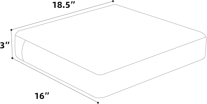 Favoyard Outdoor Chair Cushion 18.5 x 16 x 3 Inch Rainproof & 3-Year Fade Resistant Patio Furniture Cushions with Removable Cover and Adjustable Ties for Garden Sofa Couch Pads Set of 2, Beige