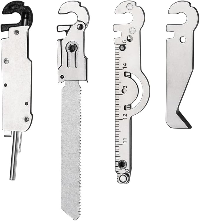 Roxon FT07 Bulid Your Own Multitool - FLEX Implements Tools Accessories Set (Box Cutter, Ruler & Magnetic grabber, Pen & Tweezers & Needle, T Shank Adapter)