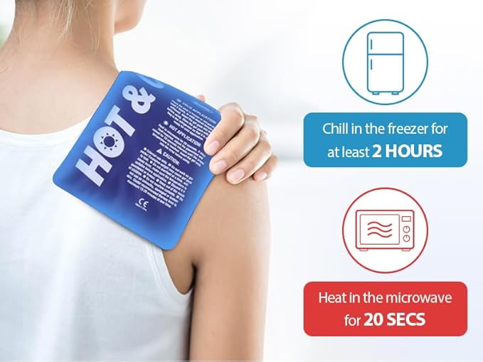 Hilph Ice Pack for Injuries Reusable, 6 Pack Hot and Cold Gel Ice Packs with Adjustable Wrap for Pain Relief, Sports Injury, Swelling, Bruises and Post Surgery Recovery, Ideal for Knee, Back, Ankle