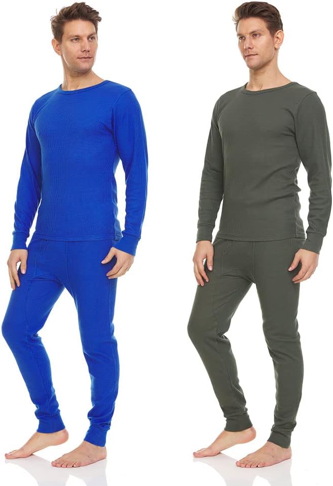 DARESAY Mens Thermal Long Sleeve Shirt & Pant - Base Layer for Tshirts & Jackets - Long Johns For Men Base Layer Set (2-Sets)