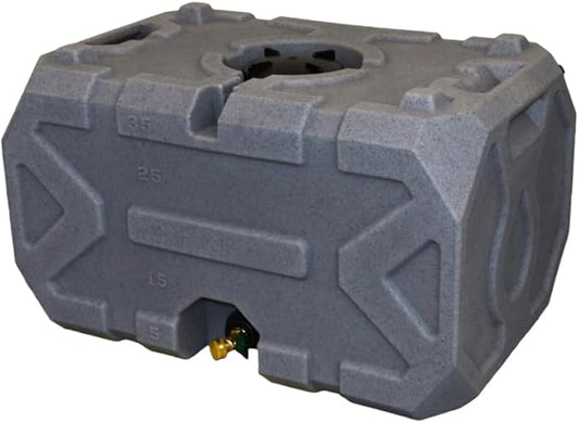 Exodus 35 Gallon Water Storage Tank by Rockwell Products | Emergency Water Storage Container | Stackable, BPA Free, Made in The USA (Granite)