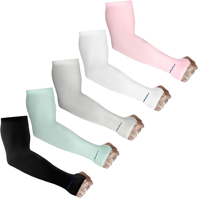 Achiou Arm Sun Sleeves Compression UV Protection Cooling for Men Women Summer Sunblock Basketball Football, Cover Arms Tattoo