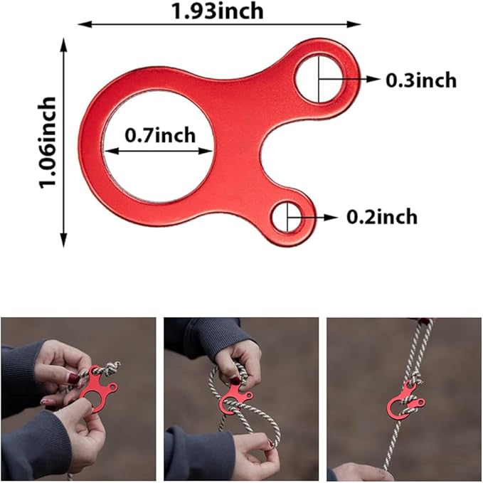 Guyline Tensioner Tent Rope Tensioner - 24Pcs - Alloy Camping Tent Guyline Cord Adjuster Combination Camping Gear (Red, Snails)