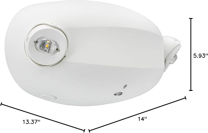 Lithonia Lighting Quantum Emergency Light, Contemporary Commercial LED Emergency Lights with 2 Aimable Lamp Heads, Ceiling or Wall Mount, White Thermoplastic, UVOLT (ELM2L UVOLT LTP M12)