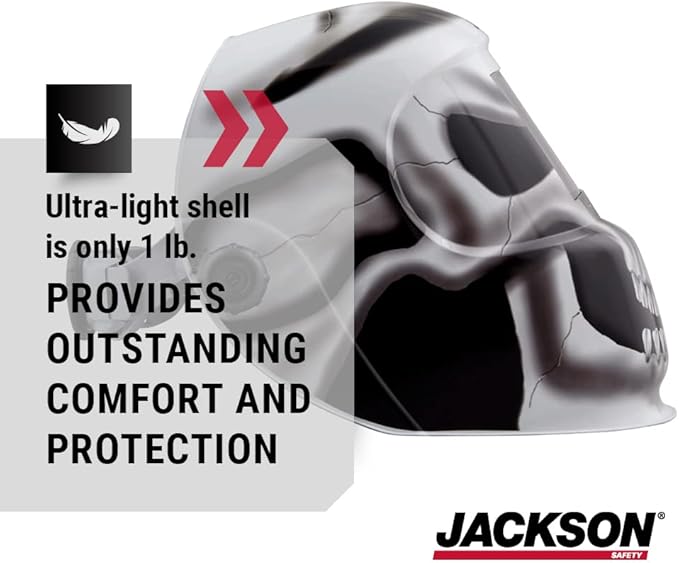 Jackson Safety Premium Graphic Welding Hood with ADF - Ultra Lightweight Auto Darkening Welding Helmet - ANSI Z87.1 (Multiple Styles)