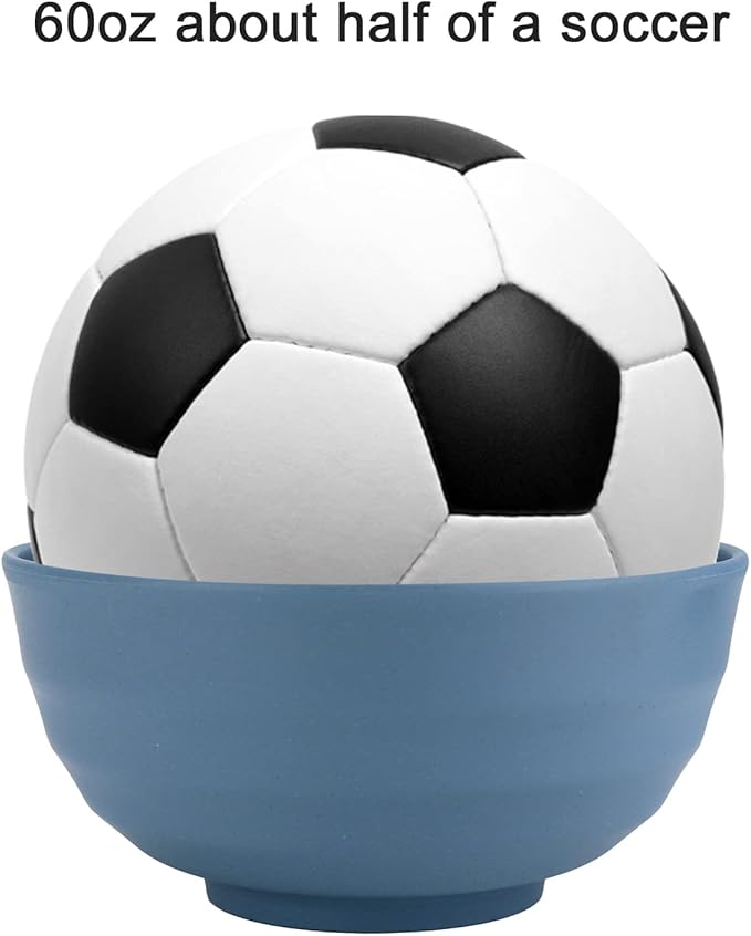 Homienly Wheat Straw Bowls, 60 OZ Salad Bowls,Large Serving Bowls Set of 8, Unbreakable Big Bowl for Kitchen,Ramen,Cereal,Salad,Serving Reusable, Microwave and Dishwasher Safe Bowl-Blue