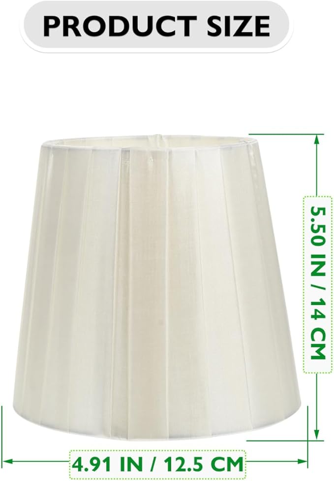Lamp Shades: General Clip on Lamp Shade, Mushroom Pleated Cylindrical Design, 5.51 X 4.92 X 3.54in for Home Decor