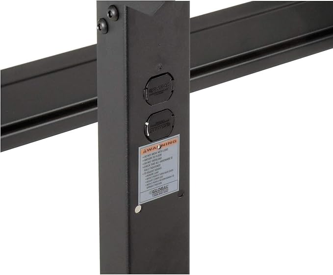 Global Industrial Adjustable Height Workbench C-Channel Leg, 60" W x 30" D, 1-3/4" 12-Gauge Steel Top with Square Edge, 2000 Lbs. Capacity, Black, Industrial Workbench