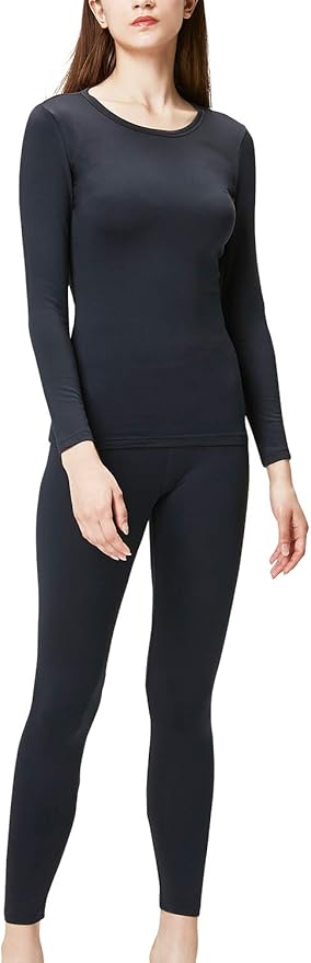 DEVOPS Women's Thermal Underwear Long Johns Top & Bottom Set