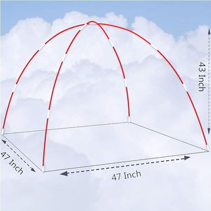 DIY Poles for Bike Tent, Tent Pole Replacement, Tent Bar Support Rod Awning Frame Kit for Hiking and Camping Tarp, Long Approximately 52ft, Diameter - 6.5mm, Plant Grow Tunnel,36 Packs