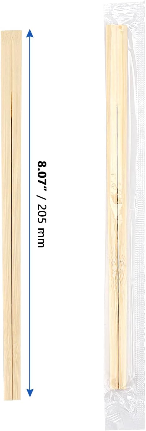 MANCHAP 500 Pairs 8 Inch Disposable Chopsticks, 20cm Bamboo Chopsticks Bulk, Chinese Wood Chop Sticks for Eating, Catering, Takeaway