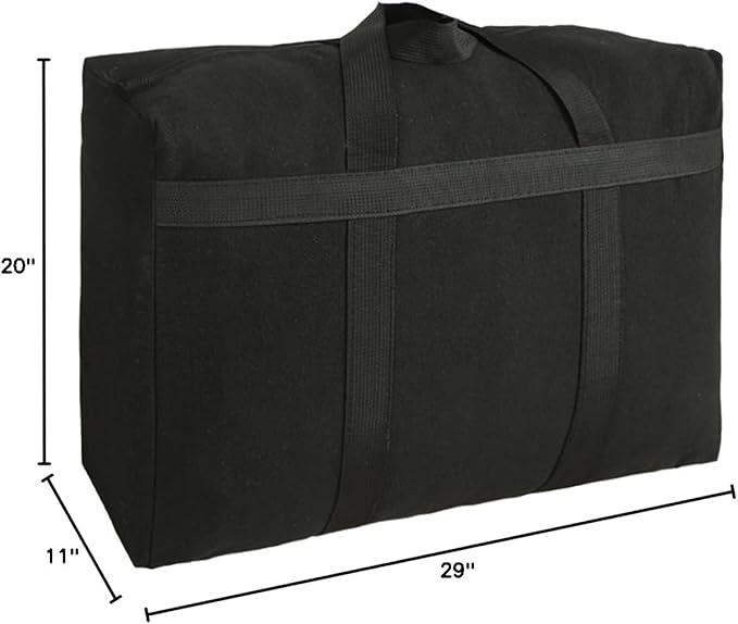 Canvas Extra Large Storage Bags Duffle Bags Organizer Bags for Space Saving Moving Storage (100L, Black)