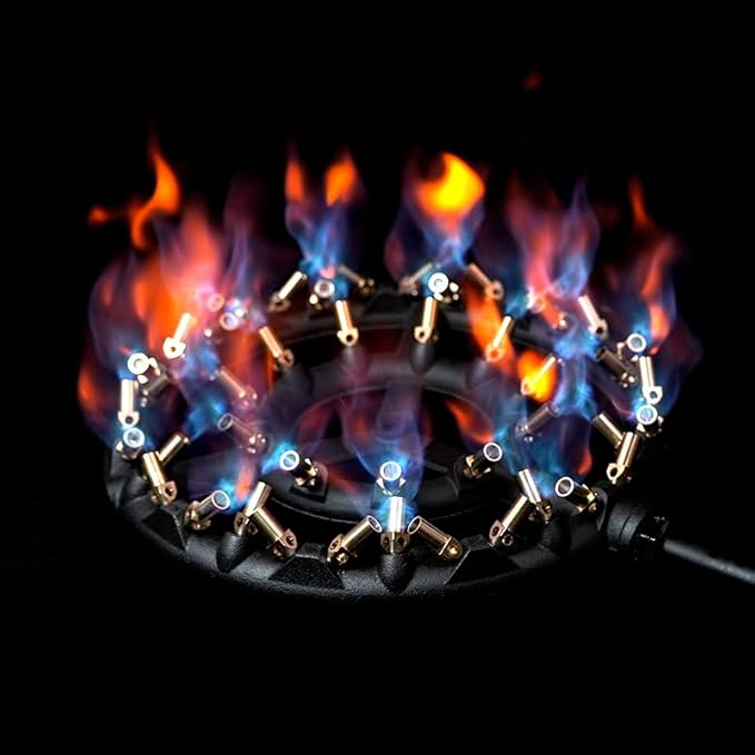 Propane Jet Burner with 44 Brass Tips - Perfect for Camping, Turkey Frying, and More with Stove Buddy JB-44LP(Propane Gas 44 Tips & Regulator)