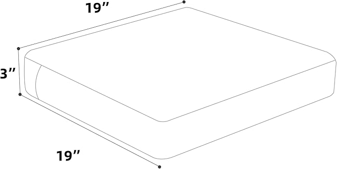 Favoyard Outdoor Chair Cushion 19 x 19 x 3 Inch Rainproof & 3-Year Fade Resistant Patio Furniture Cushions with Removable Cover and Adjustable Ties for Garden Sofa Couch Pads Set of 2, Beige