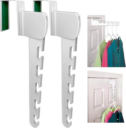 Wonder Hanger Over The Door 2-Pack Organizer for Clothes Hangers, Space-Saving Cascading Hanger Hooks, White