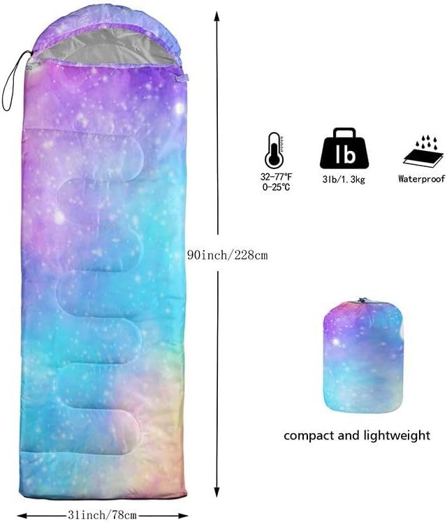 Kids Sleeping Bag for Boys Girls,3D Basketball Print-Lightweight Warm Portable Outdoor Indoor-Waterproof Cold Weather Resistant Sleeping Bag for Camping Hiking