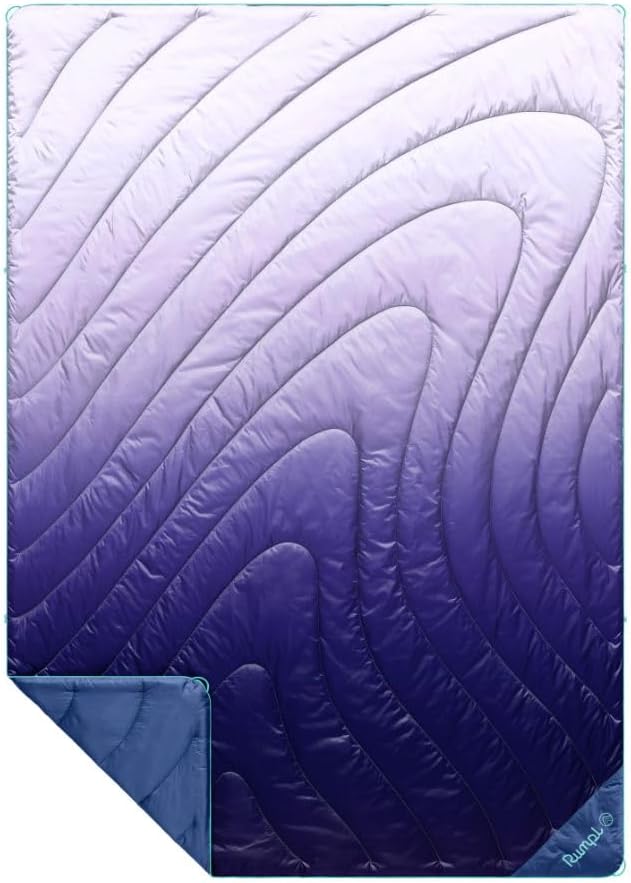 Rumpl Original Puffy Blanket - Warm, Water-Resistant Camping Blanket with 100% Recycled Synthetic Insulation, 52"x75", Original Puffy V2, Lavender Fade