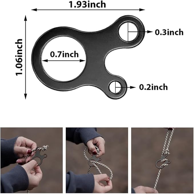 Guyline Tensioner Tent Rope Tensioner - 24Pcs - Alloy Camping Tent Guyline Cord Adjuster Combination Camping Gear (Black, Snails)