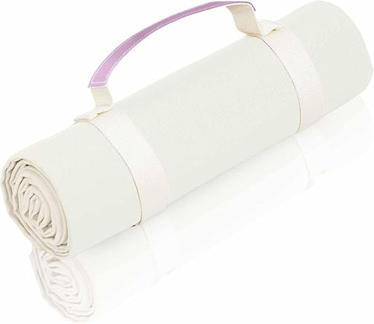 4’9” x 6’3” White Lightweight Water-Resistant Canvas Mat – Picnic, Outdoor, Beach, Park, Camping, Toy Mat