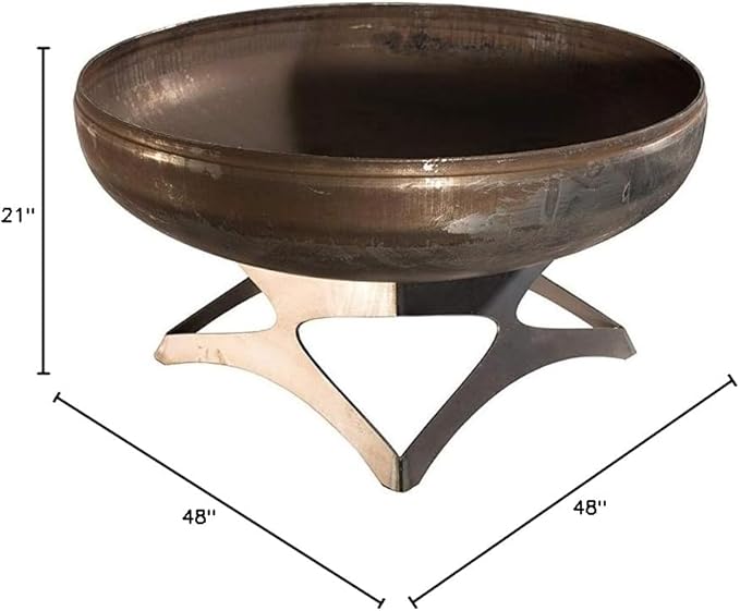 Liberty Fire Pit – Ohio Flame Wood Burning Outdoor Fire Pit - 48" Diameter with Curved Base (Made in USA)
