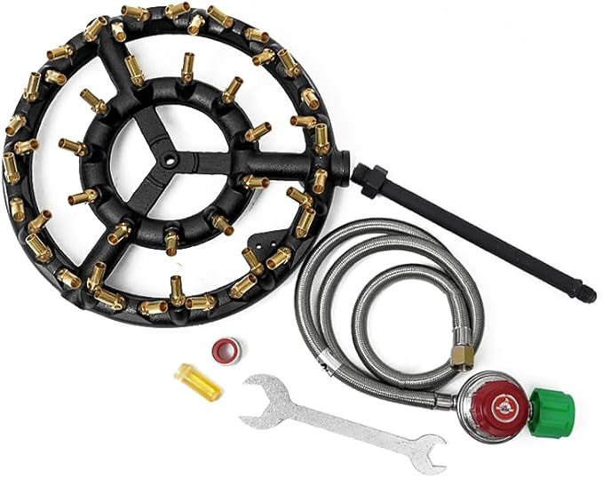 Propane Jet Burner with 44 Brass Tips - Perfect for Camping, Turkey Frying, and More with Stove Buddy JB-44LP(Propane Gas 44 Tips & Regulator)