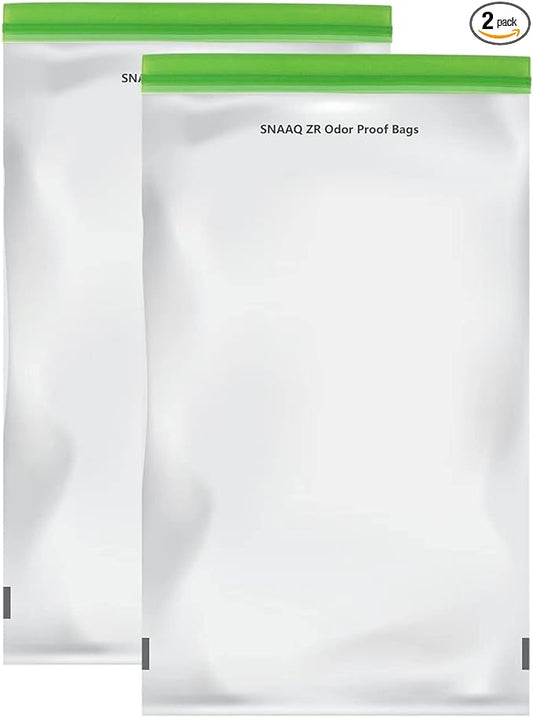 Odor Proof Storage Bags-12ｘ20 Inch, Reusable Double-Tracked Zip Closure Barrier Storage Bags Lock in Odors Keep Contents Fresh and Waterproof, Large No-Odor Bear Bag fit Camping, Hiking, Water Sports and Home Organization（2 Pack）