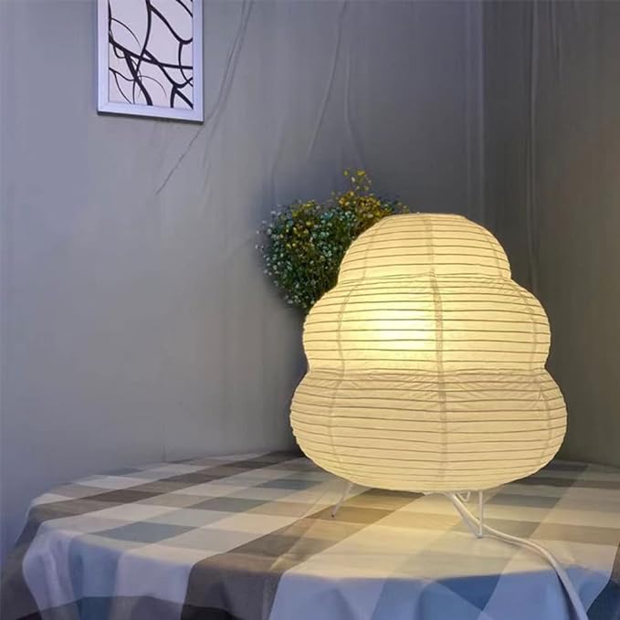 YY YEARCHY Table Lamp Paper Lamp Able Lamp Standing Lamps with Rice Paper Shade for Bedroom Livingroom(Cloud Type)