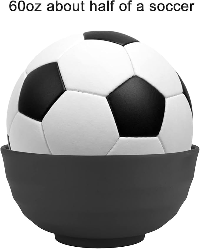 Homienly Wheat Straw Bowl Set, 60 OZ Unbreakable Lightweight Salad Bowls Set of 8, Bowls for Serving, Soup, Cereal, Dinner, Ramen, Microwave and Dishwasher Big Bowl for Kitchen, Camping(Grey, 60 OZ)