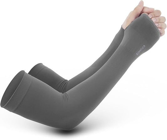 GOUNOD Sun Protection Cooling Arm Sleeves with Thumb Holes - Gardening Outdoors Sports Workouts Sunscreen Arm Sleeves