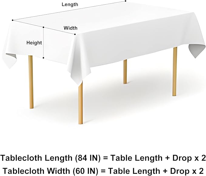 misaya 2 Pack Waterproof Vinyl Table Cloth, Buffalo Flannel Backed Tablecloth, Wipeable Plastic Table Cover for Dinner, Kitchen, Outdoor (60" x 84", Khaki & White)