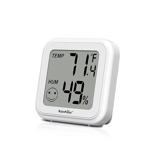 RAINPOINT 3.5'' Large Screen Smart WiFi Thermometer APP Remote Monitoring Data Logging, Easy-to-Read Display Thermo-Hygrometer Chart Customizable Alert Notification Indoor Greenhouse Hub Not Included