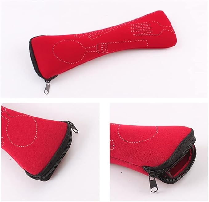 Black Portable Tableware Bag Outdoor Travel Camping Cutlery Pouch Storage Bag Flatware Tableware Dinnerware Carrying Case for Knife, Fork, Spoon, Tea Spoon, Chopsticks, Bottle Opener, Straws