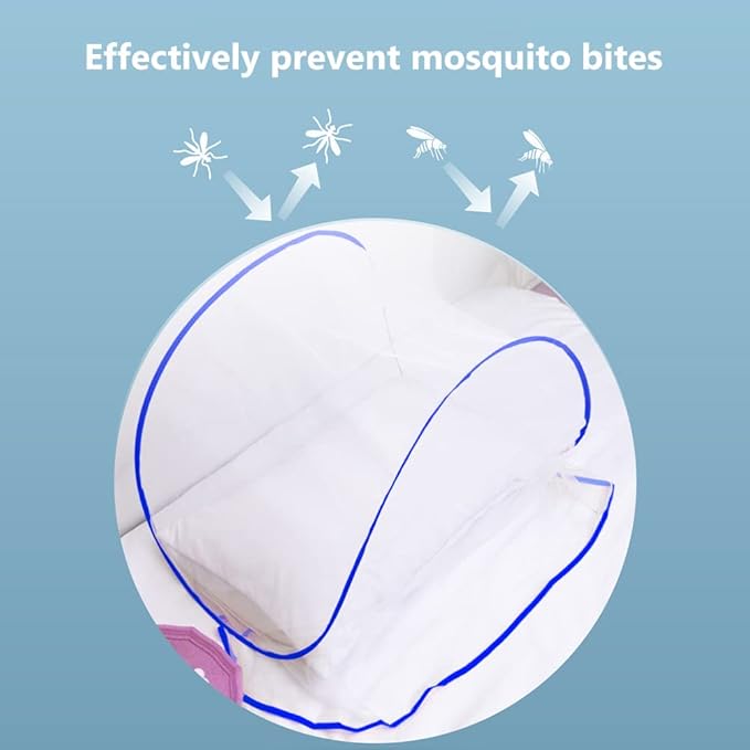 Mini Foldable Net for Head Ultralight Up Net Tent for Bedding Camping Travel Patio, Sleeping Bag Head Mini Folding 48g (L)