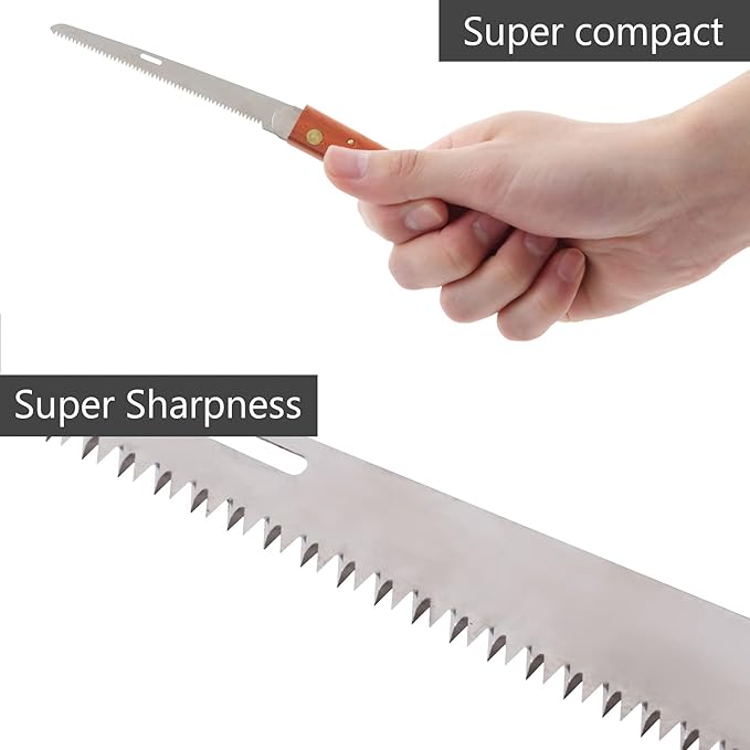 Folding Pruning Wood Saw Japanese Pull Saw for Woodworking and Pruning Camping, (Folding Pruning Saw)
