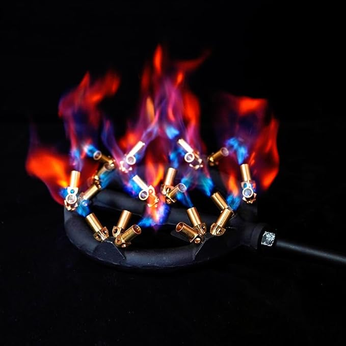 Propane Gas Outdoor Jet Burner with 23 Brass Tips and Regulator for Camping, Turkey, and Stove Buddy Cooking JB-23LP(Propane Gas 23 Tips & Regulator)