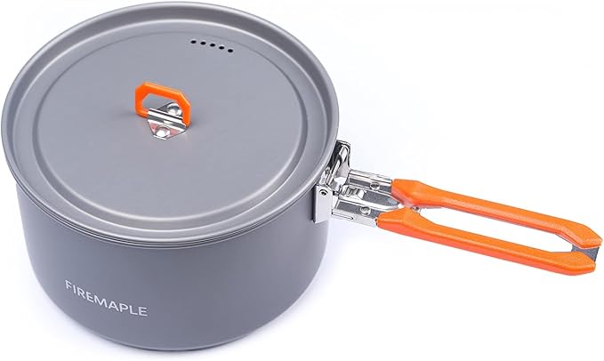 Fire-Maple Feast 4 Piece Camping Cookware Cookware Cookware Kit Outdoor Cookware Set with Pots, Kettle, Saucepans and Spatula for Hiking Fishing Picnic
