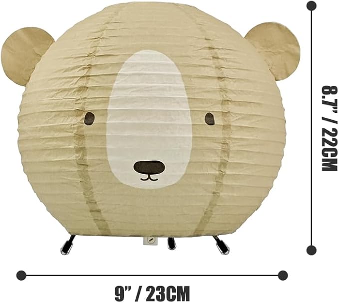 YY YEARCHY Table Lamp Paper Lamp Standing Lamps with Rice Paper Shade for Bedroom Livingroom(Brown Bear)