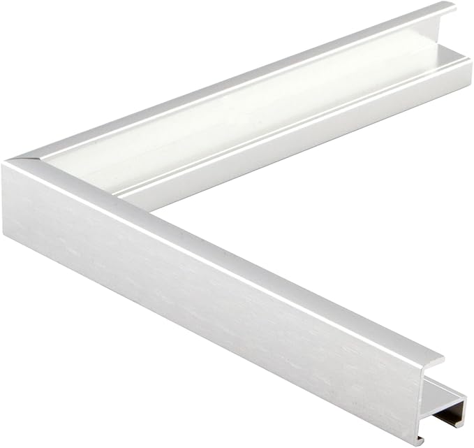 Frame My Mirror Silver Metal Framed Mirror, 36" x 48", True Reflections Glass, Chrome Finish, Stanton Design, Hangs Horizontally or Vertically, Built in The USA