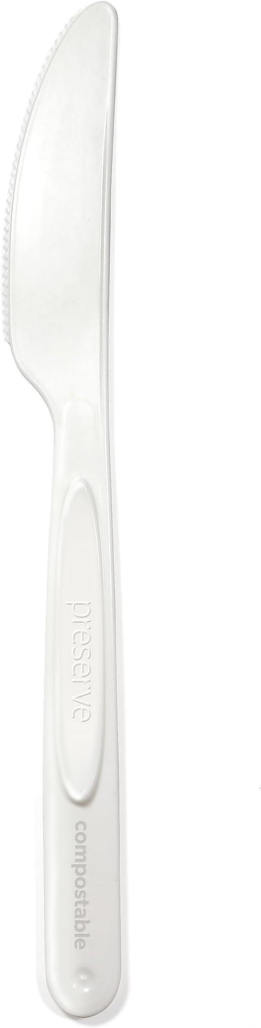 Preserve Compostable Knives, Made in USA, Medium Weight Cutlery, White, 840 Count