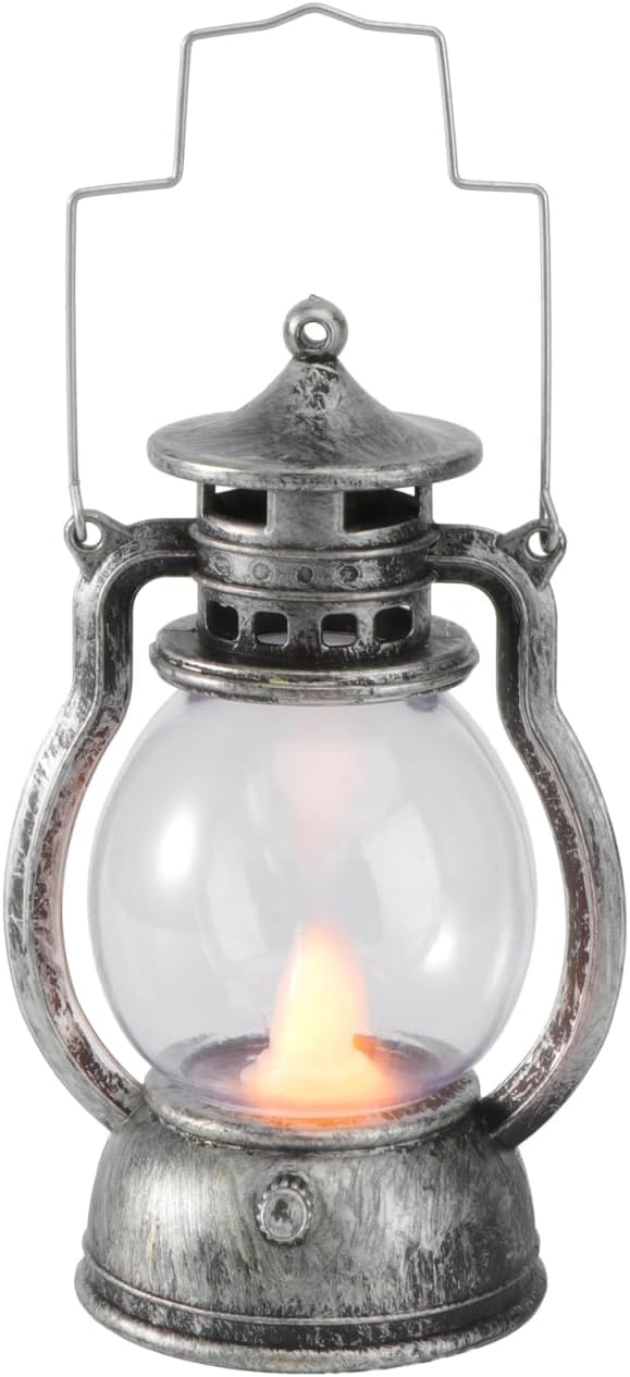 Small Vintage Camping Hanging Lantern , 4inch LED Vintage Lantern Metal, Water and Impact-Resistant Camping lightswith Carry Handle Light Study Room Bedroom 4.92 Inch