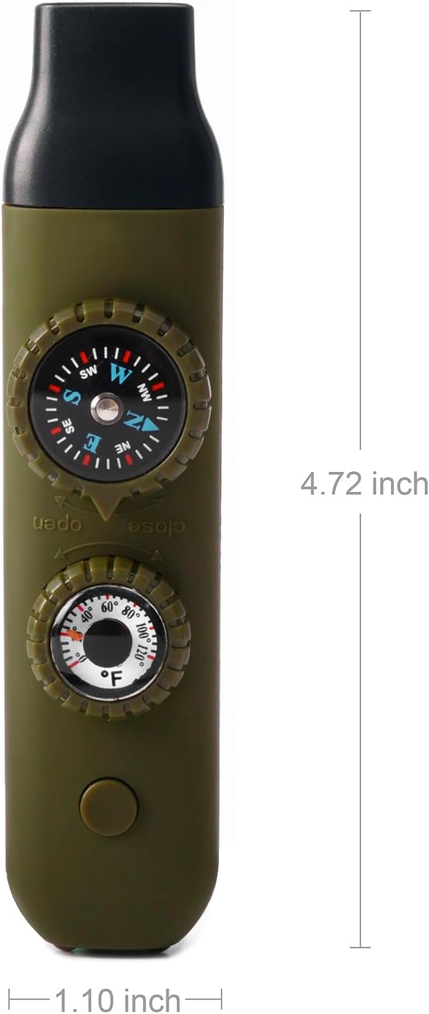Emergency Survival Safety Whistle，Whistle for Kids with Lanyard,Compass,Thermometer,Ideal for Kayaking, Boating, Hiking, Camping, Climbing
