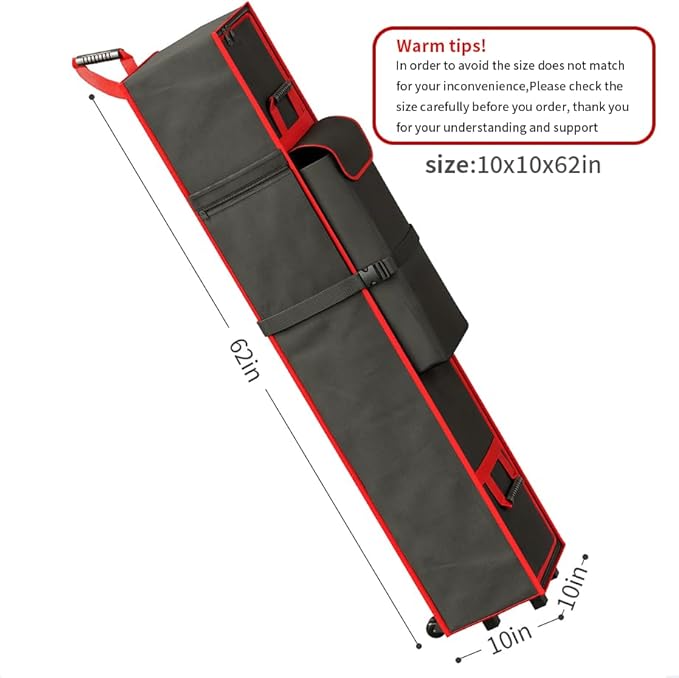 10 x 10 x 62 inch Tent Bag Replacement Part, Designed for 10 x 10 pop-up Tents, Comes with Handles and Rollers for Easy Carrying. Made of 800D Waterproof Oxford Fabric, Durable and Waterproof.