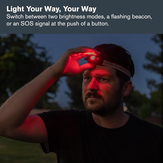 Celestron – Night Vision Headlamp – Multiple Light Modes – Includes SOS Setting – Ideal for Astronomy and Camping – 100 Hours of Usage – 45° Adjustable Angle