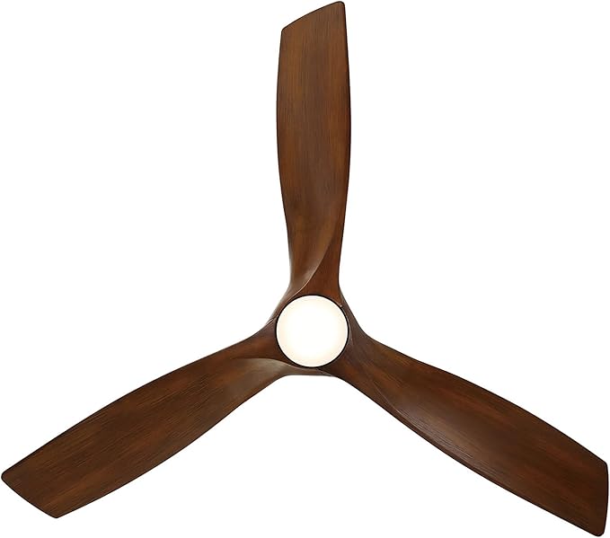 Zephyr Smart Indoor and Outdoor 3-Blade Ceiling Fan 62in Matte Black Distressed Koa with Adjustable CCT 2700K-3000K-4000K-5000K LED Light Kit and Remote Control works with Alexa, iOS or Android App