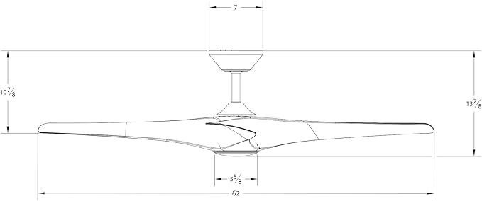 Zephyr Smart Indoor and Outdoor 3-Blade Ceiling Fan 62in Matte Black Distressed Koa with Adjustable CCT 2700K-3000K-4000K-5000K LED Light Kit and Remote Control works with Alexa, iOS or Android App